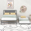 Lit plateforme double avec lit gigogne réglable, gris (ancien SKU: SM000248AAE)