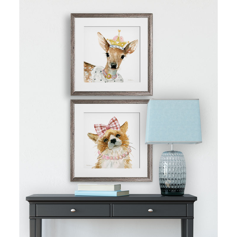 Animals 2 - Piece Framed Art, Brown Framed