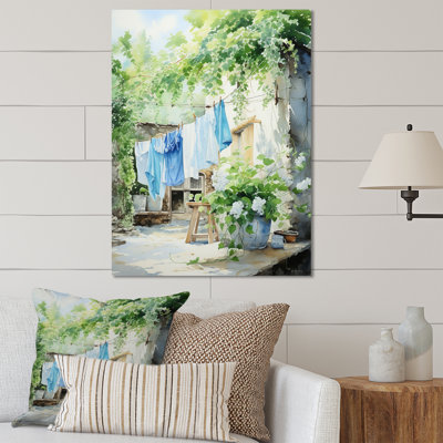 Washday Blues In France 3 - Laundry Metal Wall Art