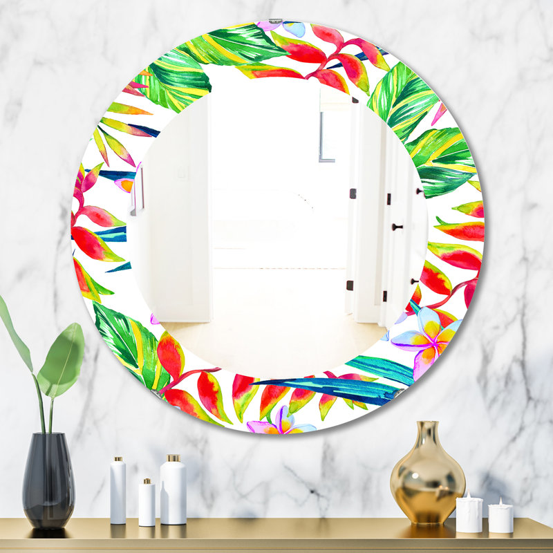 Miroir mural tropical sans cadre 12 éclats, H 31,5 po x l po