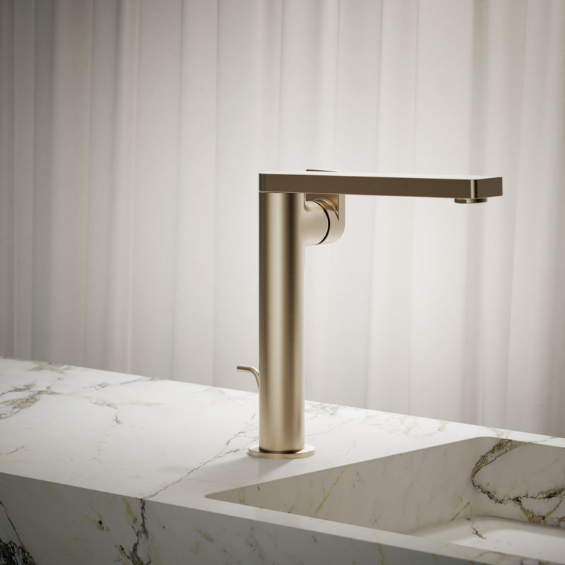 Composed Single Hole Bathroom Faucet with Drain Assembly, Vibrant Brushed Bronze