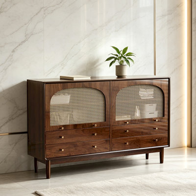 Retro Nut-brown Solid Wood Sideboard