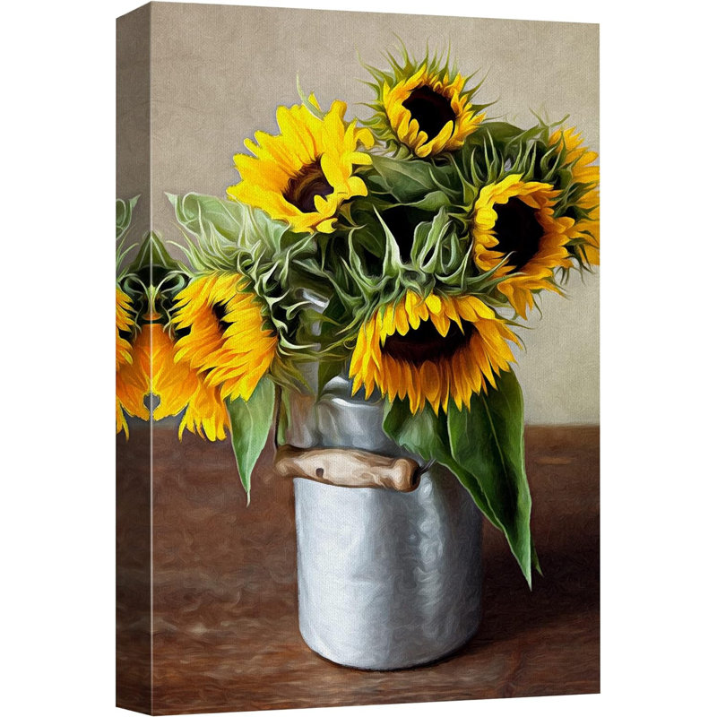 Sunflower " Still Life With Sunflowers In Style "