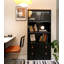 Élégante armoire haute noire avec deux modes de rangement