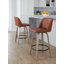 Tabouret de comptoir à hauteur fixe 24 po Thea avec pieds en bois cintré et repose-pieds rond-94352146-94352147-129427564