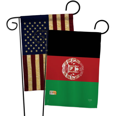 Ensemble 2 pièces de drapeaux décoratifs en polyester 2 faces 19 x 13 po pour le jardin afghan impressions