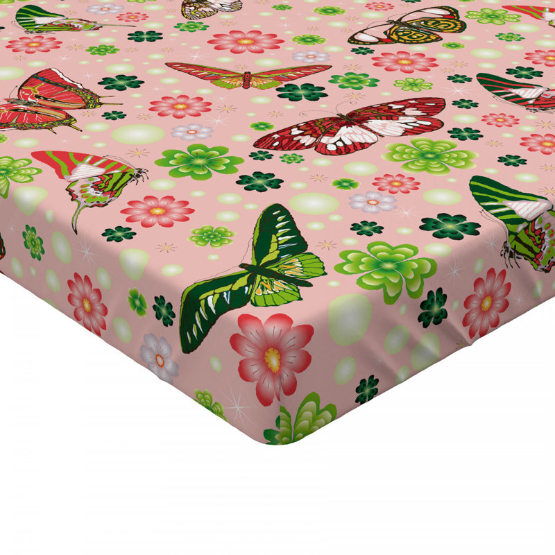 Microfiber Floral Fitted Sheet, Full Fitted Sheet
