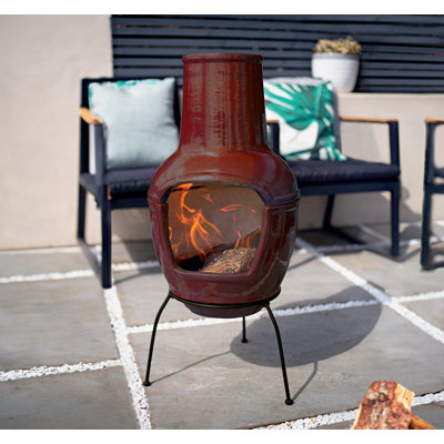 Petit rouge Chiminea glacé tropical