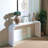 Washed White Console Table, 59In Entryway Table, Curved Waterfall-Style Table,Console Table With Wood Beads,Entrance Table For Entryway, Hallway, Living Room, Foyer, Corridor, Office-164260355