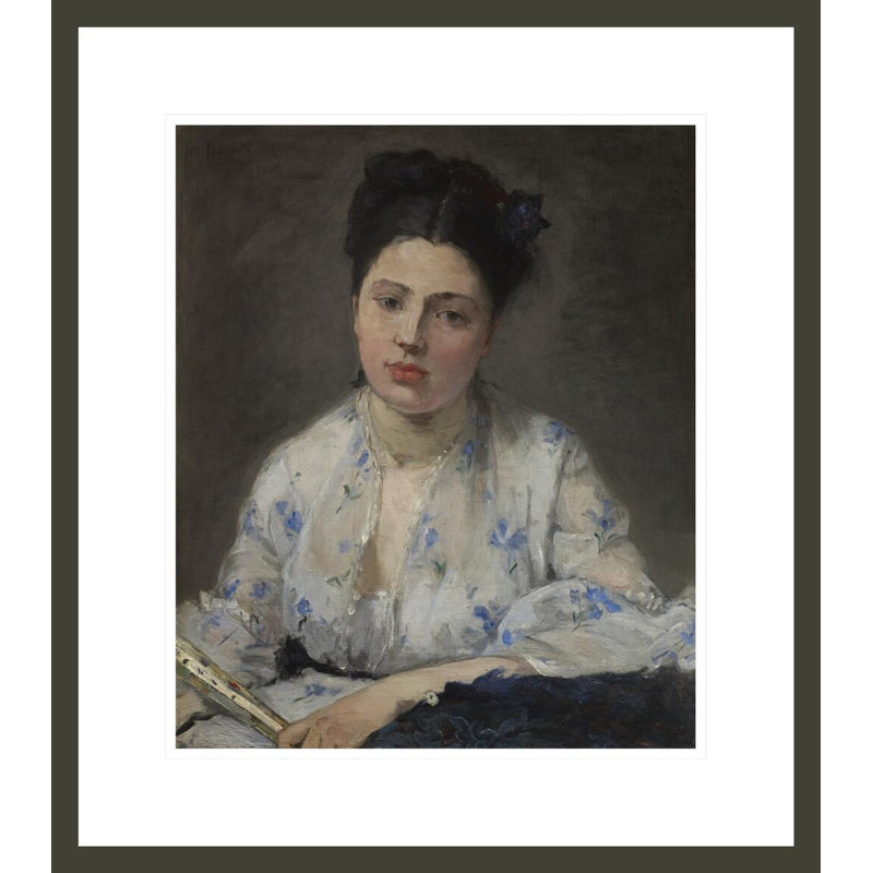 «Jeune femme» par Berthe Morisot - Estampe numérique encadrée, H 20,13 po x l 17,75 po
