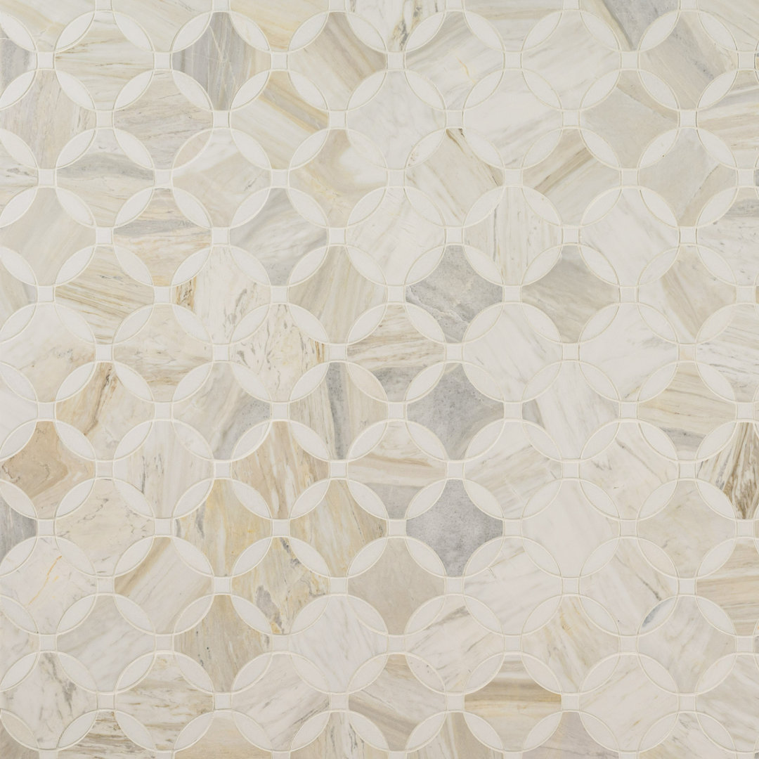 Selene Oro Camira 10 in. x 10 in. Polished Marble Mosaic Floor and Wall Tile Ackland