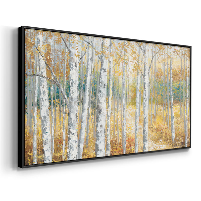 Birch Path II - Toile tendue avec châssis encadré - Prêt à être accroché