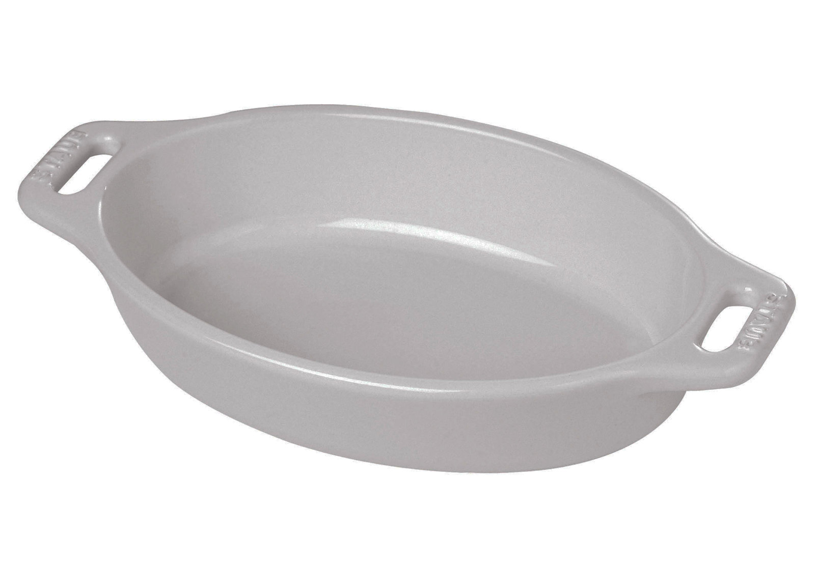 Staub Ceramic Oval Baking Dish, White, 2.4"H x 14.5"L x 10.8"W