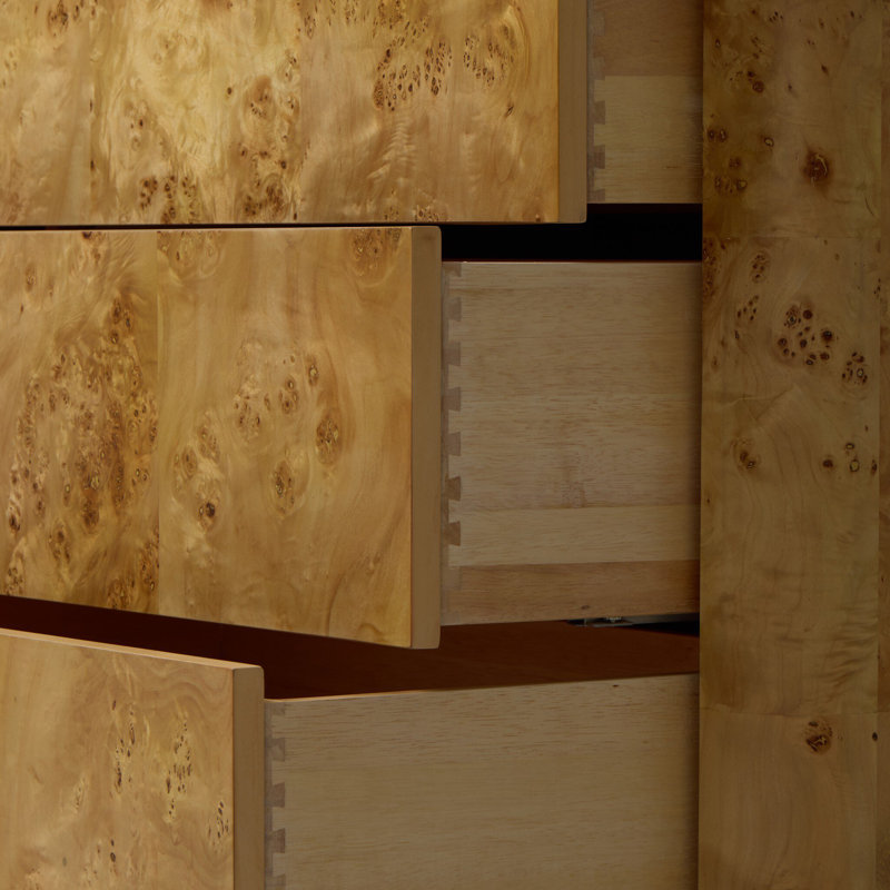 Mullins 6 Drawer Dresser-Natural Mappa Burl