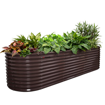 Très grands lits de jardin surélevés galvanisés de 30 po pour l'extérieur, grandes boîtes à fleurs ovales en métal 10 x 3 x 2,5 pi pour la plantation de légumes, de fleurs, de fruits, écologiques et faciles à installer
