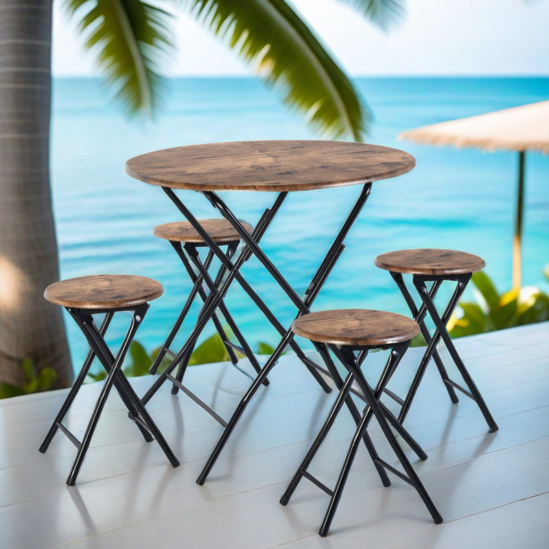 Ahmar 4 - Person Dining Set, 75cmH x 60cmL x 60cmW