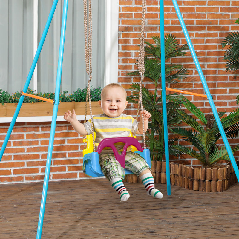 Freeport Park Tiverton Plastic / Acrylic, Rope Bucket Swing Swing Seat with Chains