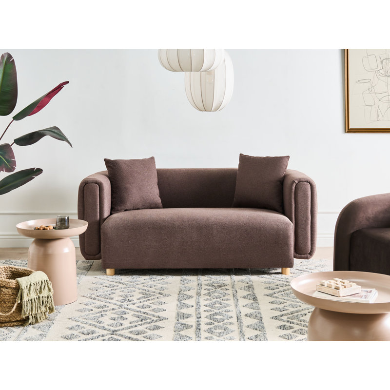 2 Seater Fabric Sofa, Dark Brown