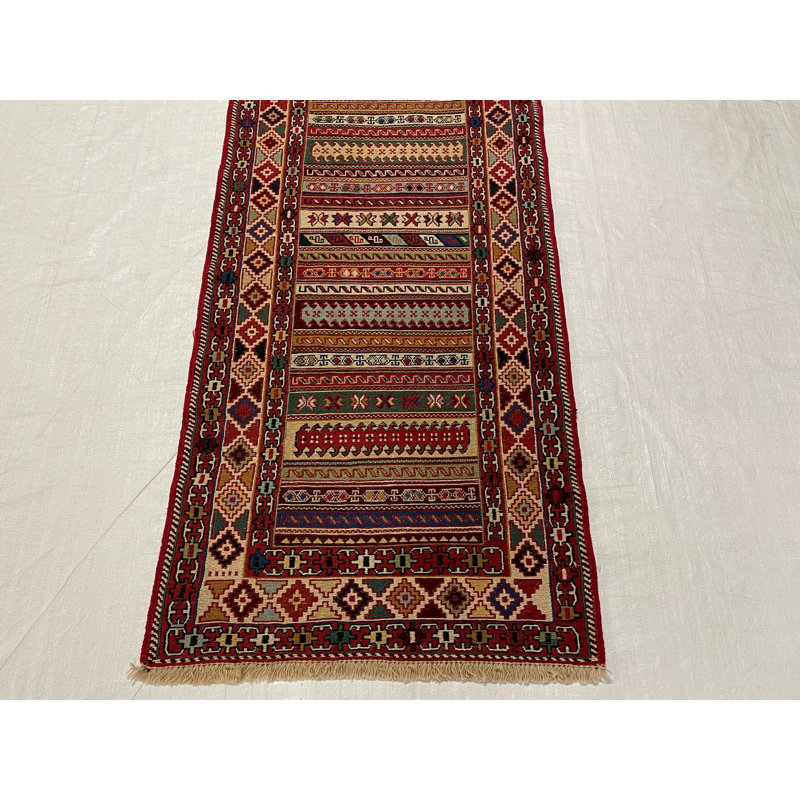 One-of-a-Kind 2'6" X 9'7" Old Wool Area Rug in