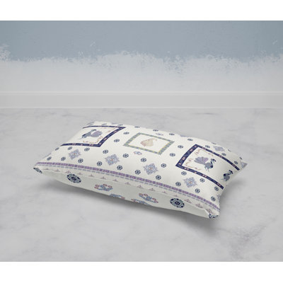 Wildflower Peacock  Rectangular Throw Pillow