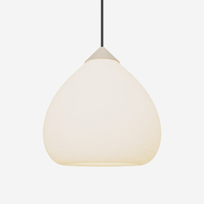 Gulp Pendant Light, 14.6" H x 9.45" W x 9.84" D, Black, Peach