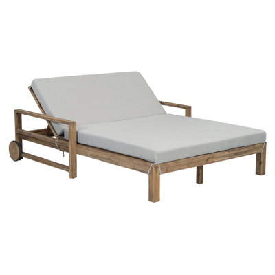 Jamone Outdoor Wood Chaise Lounge , Cushion Included