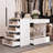 47.2" W 8-Drawer Dresser with Tempered Glass Top, Glass-Front Accessory Drawers & Open Shelves
