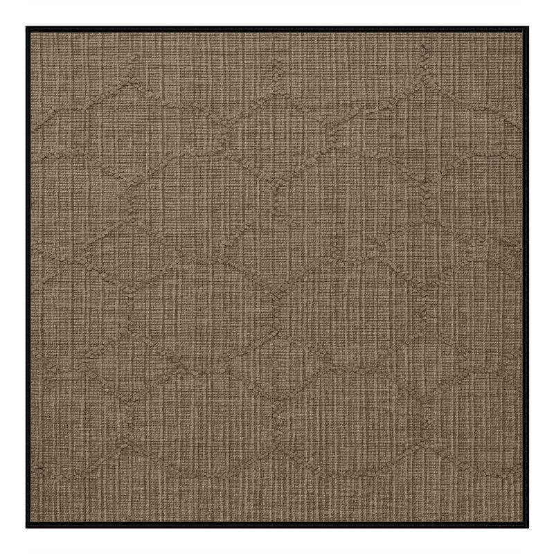 Tapis brun treillis lavable à la machine, Carré 4 pi
