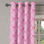 Rideau décoratif à œillets 2 panneaux East Urban Home, 50 po, blanc et rose-1227291741