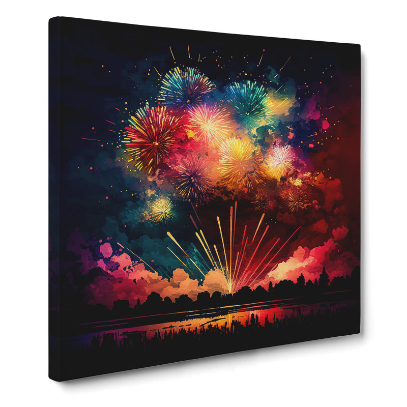 Fireworks Colour Field Painting - No Frame Print