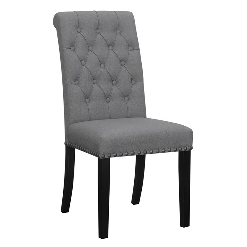 Chaise de salle à manger rembourrée Kattamuri, gris