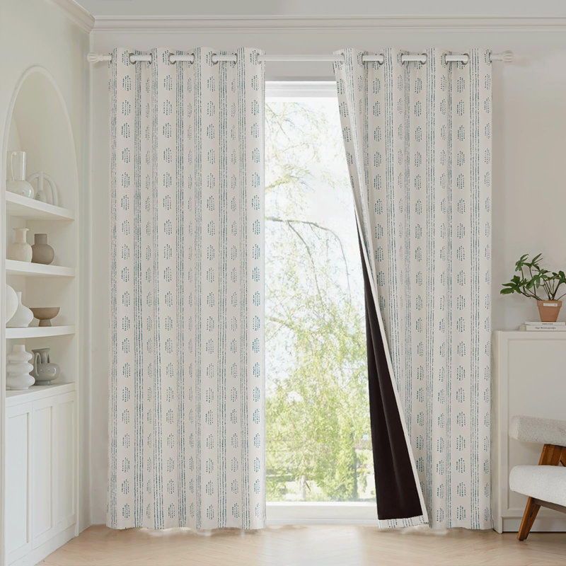 Rideaux occultants bohèmes 100 % occultants, 213 cm (84 po), 2 panneaux pour chambre, bleus