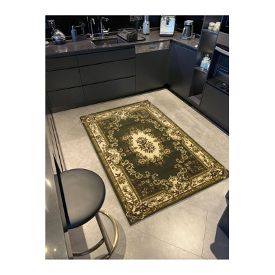Tapis vert traditionnel Vintage
