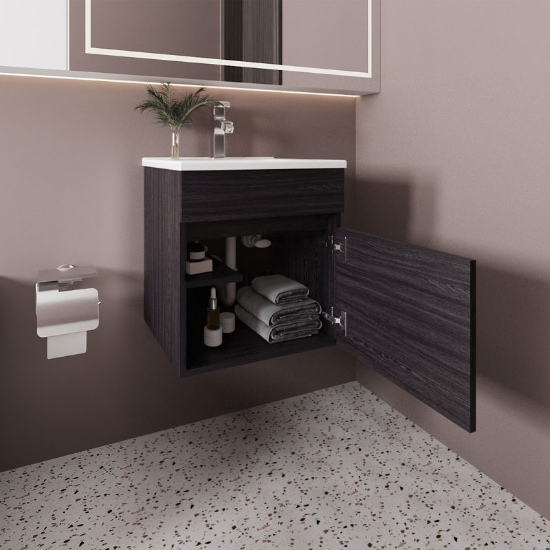 Meuble-lavabo de salle de bain avec lavabo, 1 porte