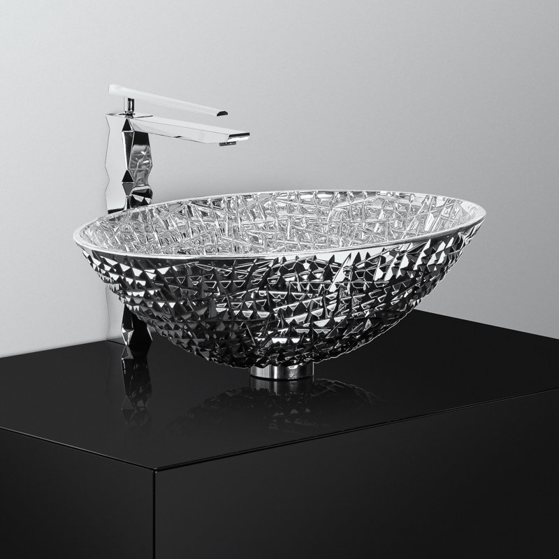 Diamante 20.8'' L Bathroom Sink, Silver