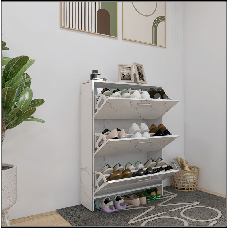 Armoire à chaussures 3 portes 18 po avec poignées rétro