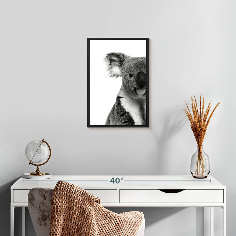 Koala adorable, 13 po x 19 po, Cadre flottant noir