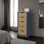 Commode H 42,4 po, 1 tiroir, 5 tablettes, bleu Alby / chêne naturel - Chambre