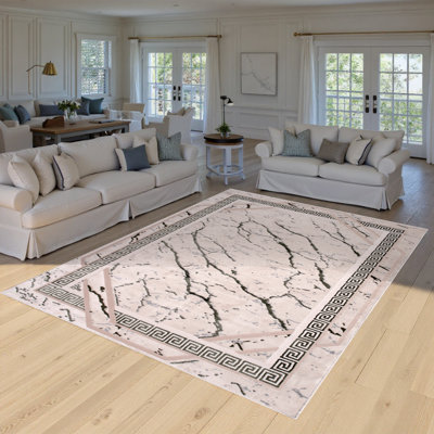 Monaco Series Abrstract Black/Grey/Ivory/Beige Area Rug