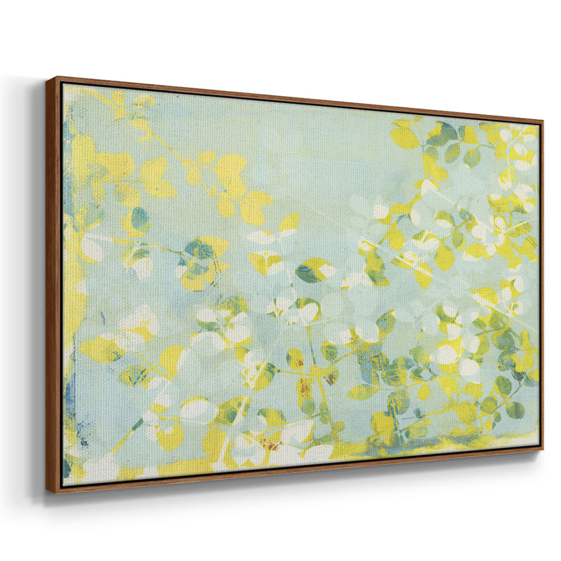 Lumière verte encadrée sur toile, Noyer, H 27 po x l 41 po x P 2 po
