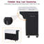 Îlot de cuisine 50,7 po avec rangement pour bac à ordures inclinable et organisateur d'armoire escamotable, îlot de cuisine roulant sur 5 roulettes avec abattant, 2 tiroirs, 1 porte-413323575