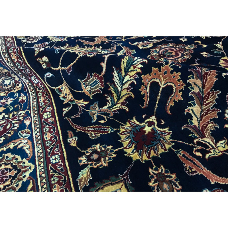 Sona Wool Oriental Area Rug in Navy/Blue