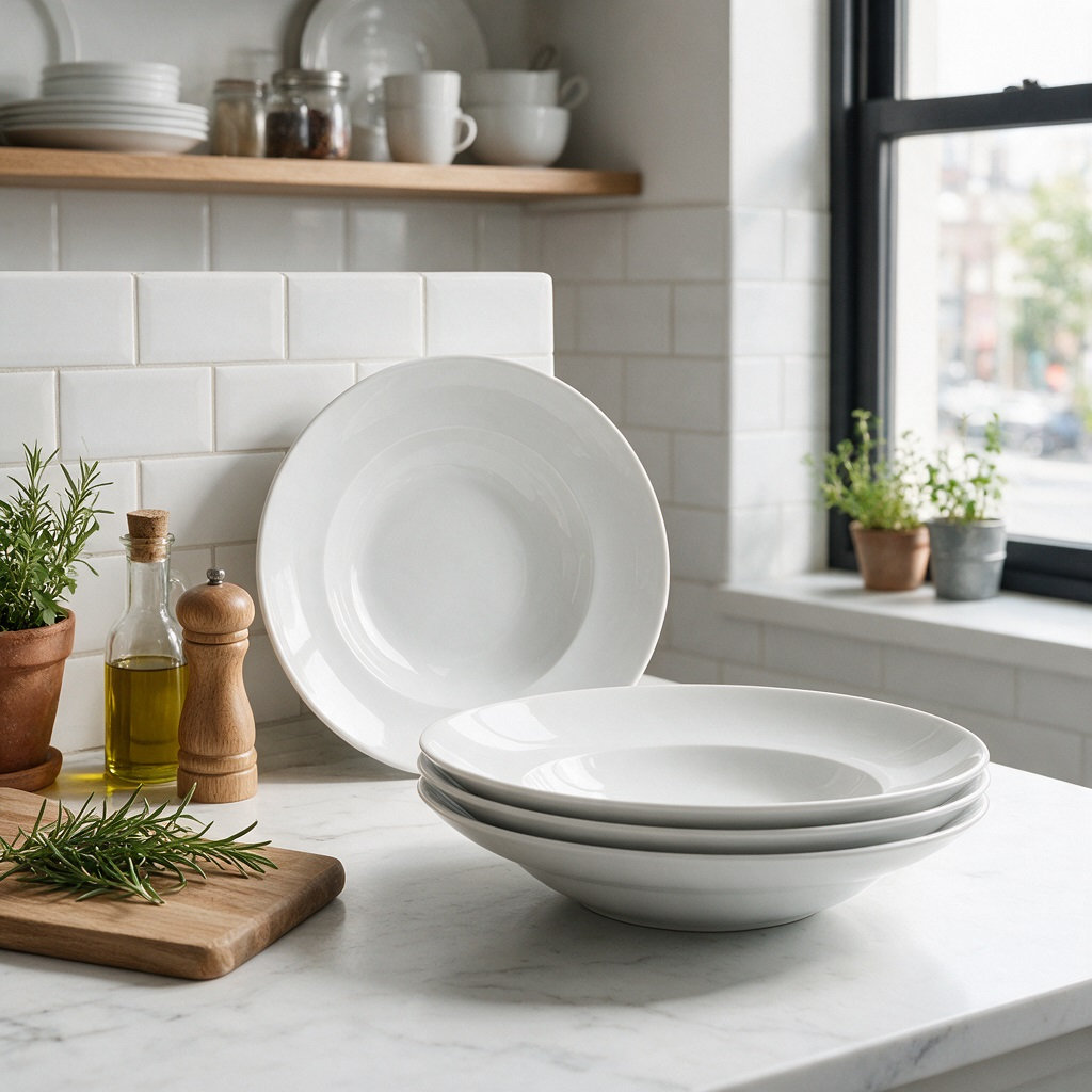 Waterside White Porcelain Pasta Bowls 27.3x5.8cm