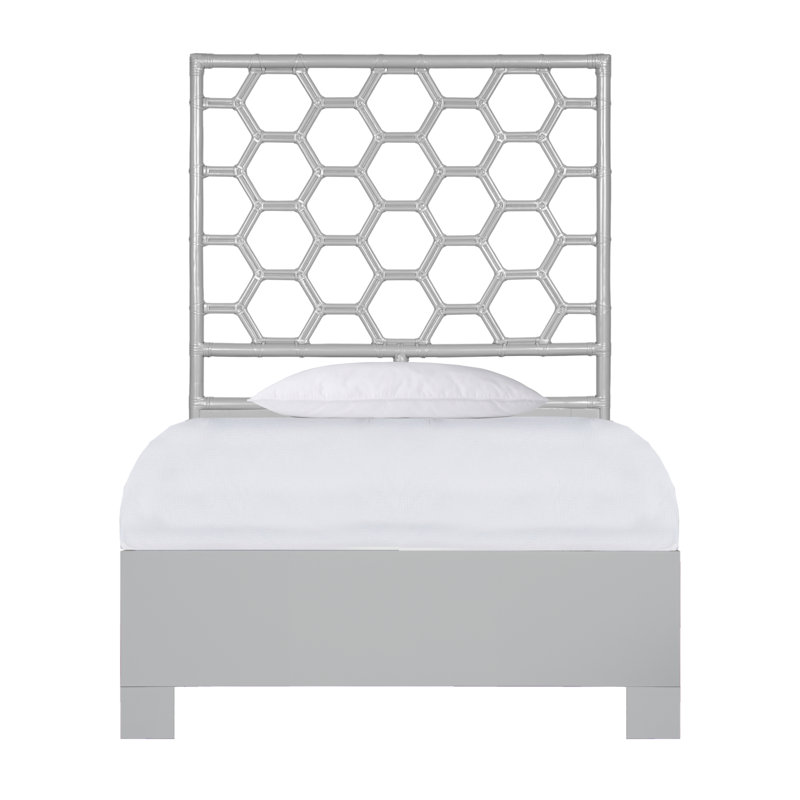 Honeycomb Bed, Light Gray, Twin