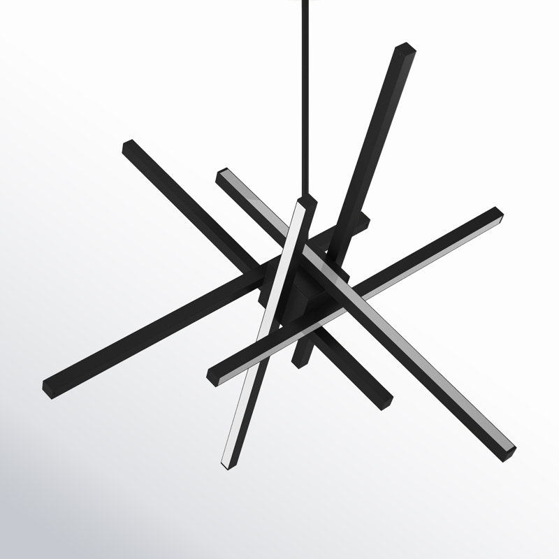 Rochelle 6-Light Chandelier, Black, 39"
