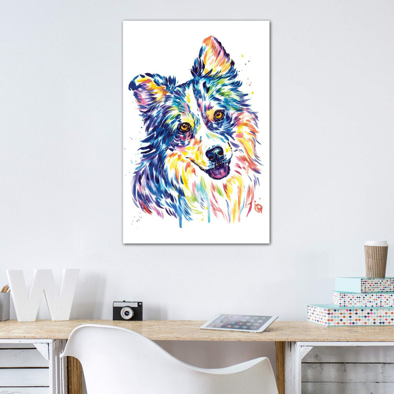 Australian Shepherd by Lisa Whitehouse - Print, No Mat, 26" H x 18" W x 1.5" D, Wrapped Canvas