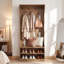 70.87" Entryway Coat Rack with Shoe Bench, 3-In-1 Rustic Tall Hall Tree with 7 Hooks