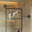Porte de baignoire claire 34 x 58 encadrée, en verre trempé transparent de 10 mm (3/8 po) avec cadre noir mat