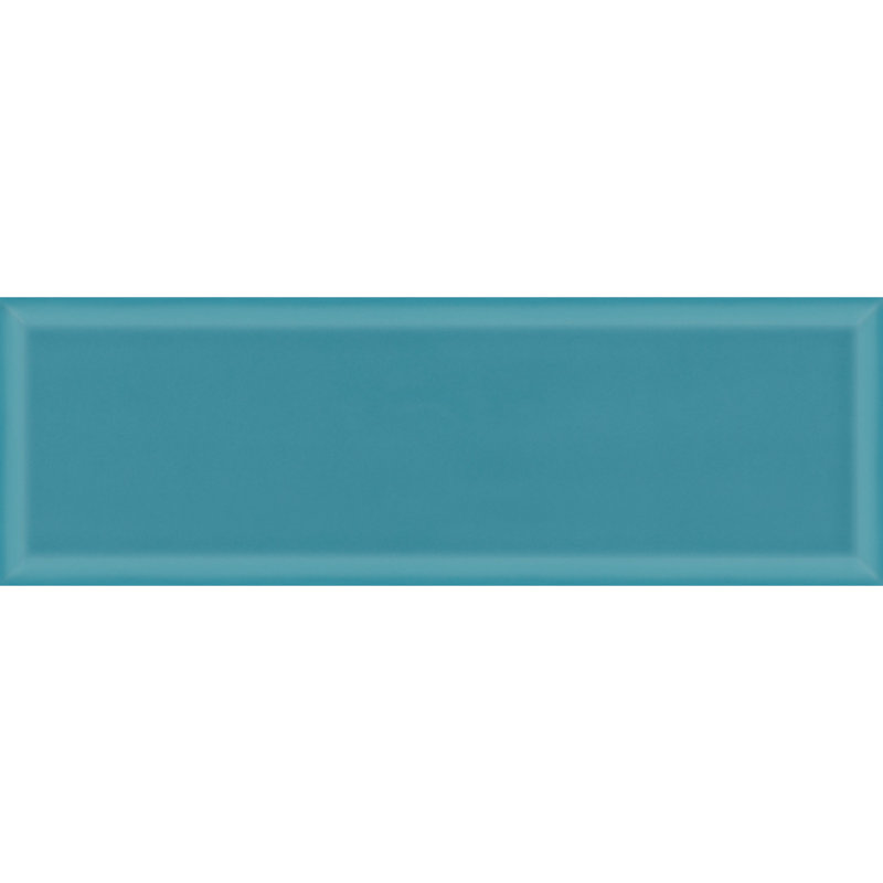 Pop Life 4"X12" Beveled Gloss Ceramic Wall Tile, Turquoise