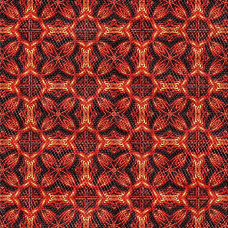 Tapis brun/jaune à motifs, Carré 7 pi